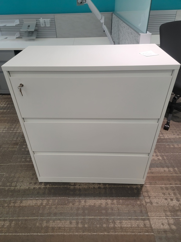 3 drawers cabinet - metal-white