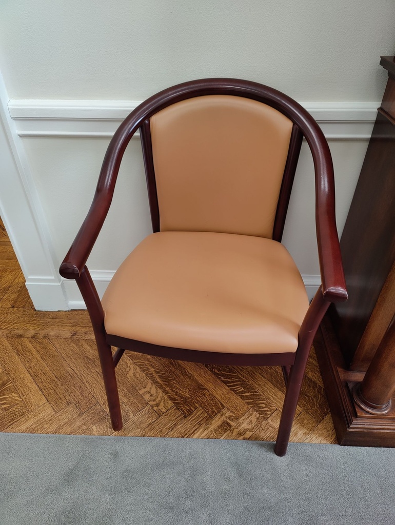 Wood Chair Brown Leather