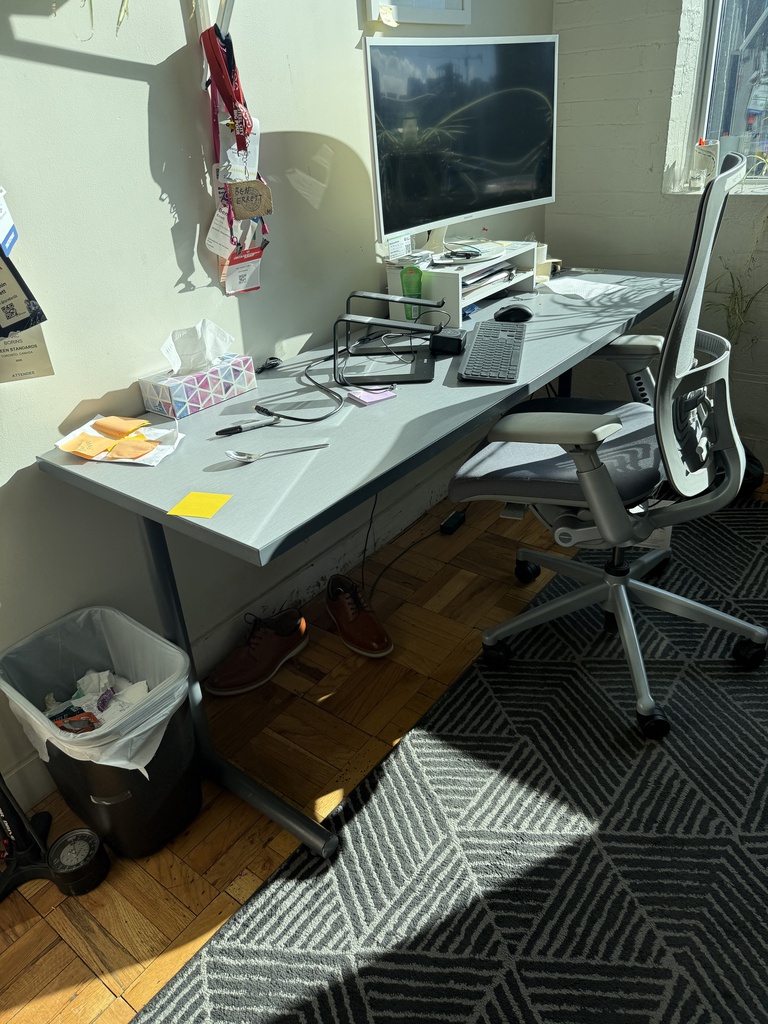 Narrow Grey Desk