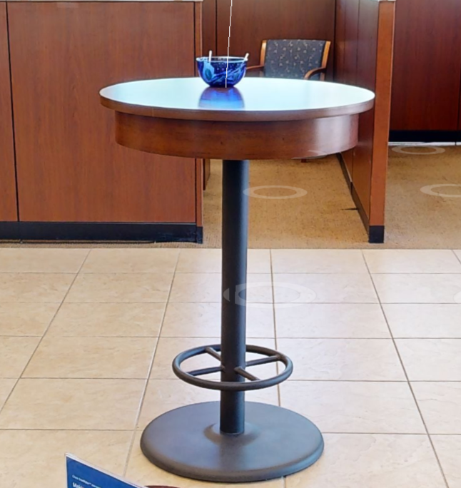 Standing round lab table