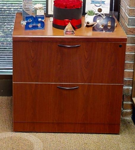 wooden two drawer file