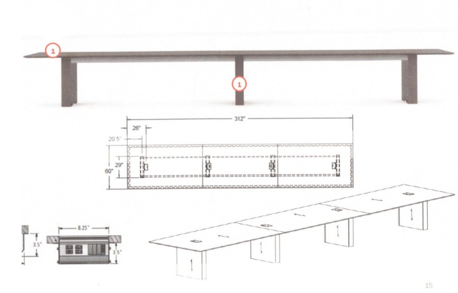 LARGE Conference Table 26'