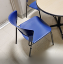 Blue side chair no arms