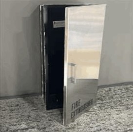 Fire Extinguisher Cover, Silver Door