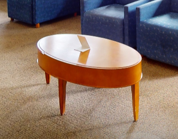 Oval coffee table