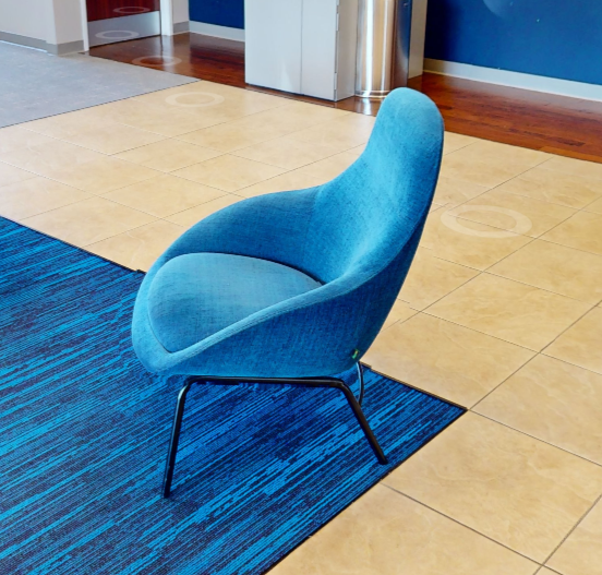 Blue lounge chair