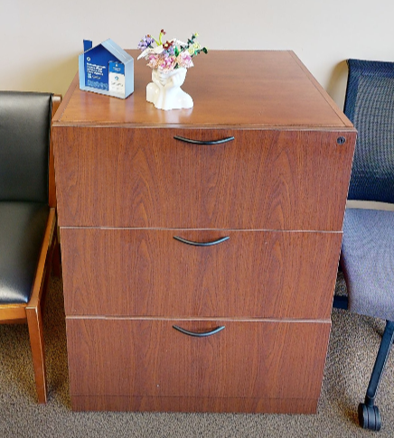 3D lateral file cabinet, wood