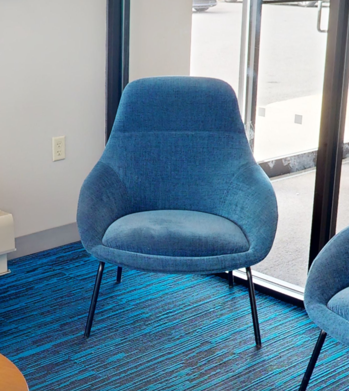 Blue lounge chair