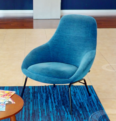 Blue lounge chair