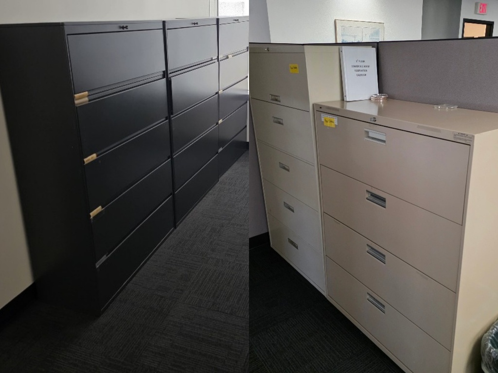 Black and Tan Vertical File Cabinet