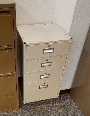 Filing Cabinet - 4 Drawer, Beige