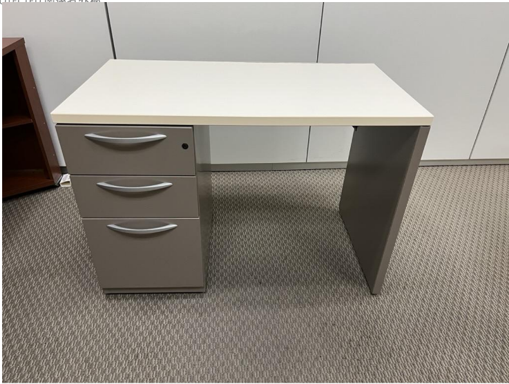 DESK RETURN W/ PED- KIMBALL