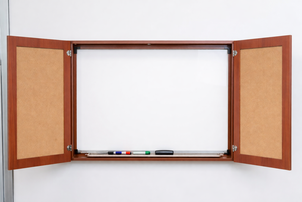 Whiteboard in a Mounted Cabinet