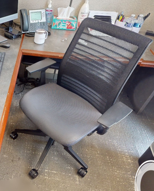Task chair with arms