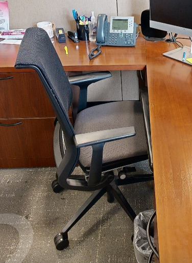 Task chair with arms