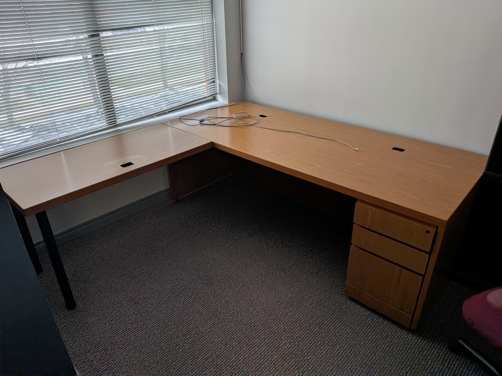 makeshift desk unit