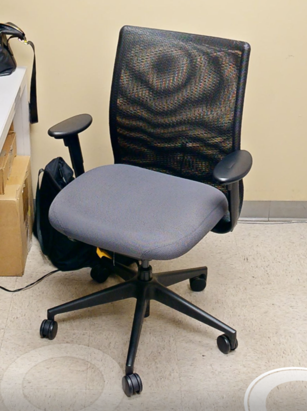 Grey &amp; blk ask chair with arms