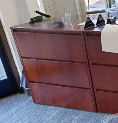 3D lateral file cabinet, wood