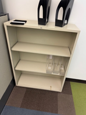 BEIGE METAL BOOKCASE
