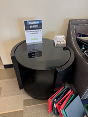 BLACK GLASS ROUND TABLE