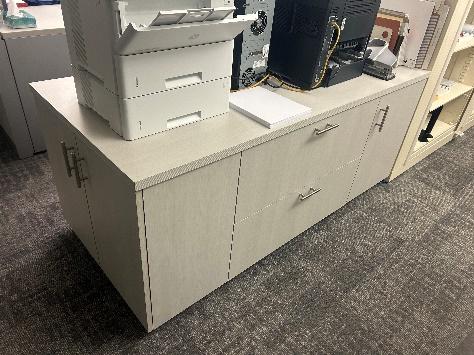 Double sided printer cabinet