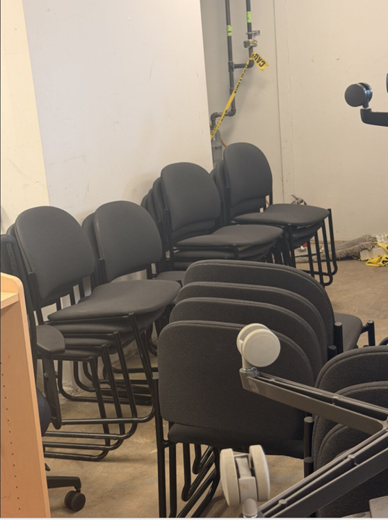Office style chairs, no arm rests