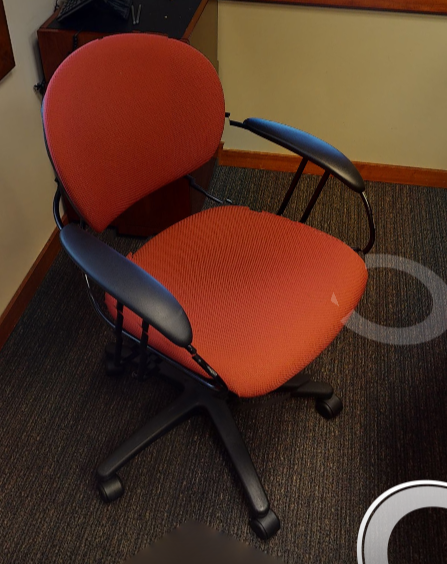 Red task chair w/arms