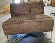 Lounge Chair-Brown-Chrome Legs