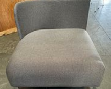Lounge Chair-Grey Fabric-Armless