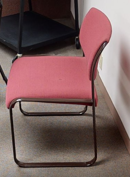 Red side chair metal