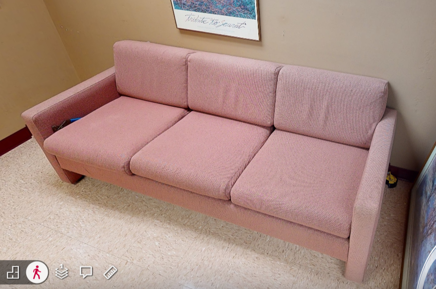 Large 3 seat pink couch