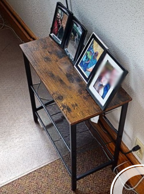 Side table w/shelf