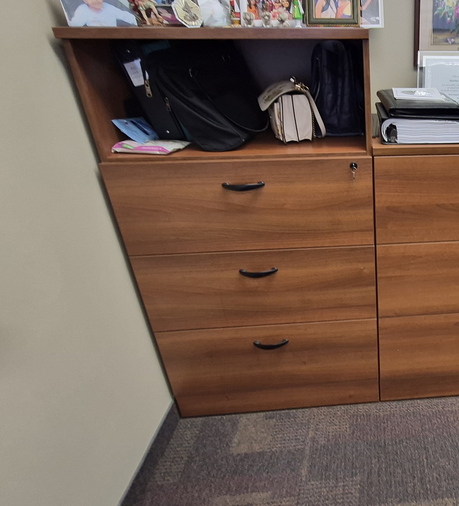 3 drawer / 1 shelf cabinet, wood