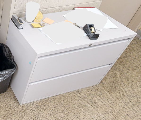 2D lateral filing cabinet, putty