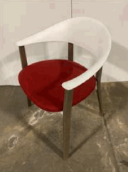 Zones Arm Chair 4 Wooden Legs (Red&amp;White)