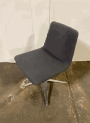 Cosmos Side Chair w/ 4 Star Polished Chrome Swivel, (Dark Gray) Fabric