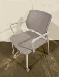 Around Guest Chair Upholstered Mesh Back(Grey) w/(White) Base