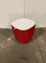 Cesto Side Table Knit Base (Red)