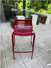 BURGUNDY OUTDOOR STOOLS