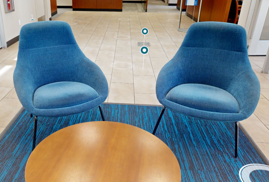 Blue lounge chair