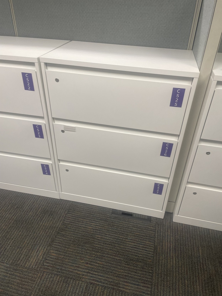 30" White 3-Drawer Lateral