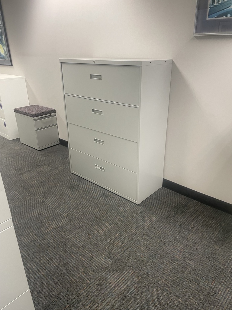42" Grey 4-Drawer Lateral