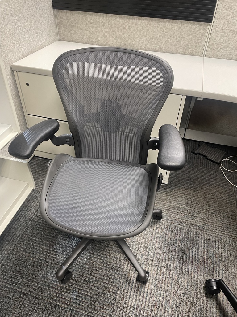 Black and grey mesh seat and back task chair