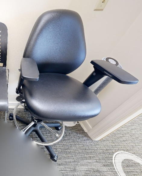 Blue adjustable teller task chair