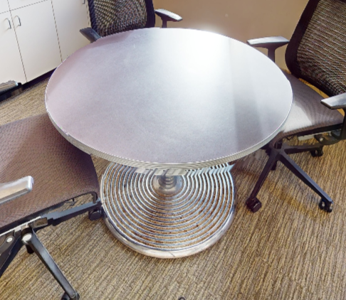 Round steel meeting table