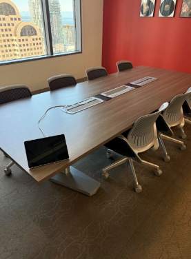 WOOD GRAIN 48" X 120" CONFERENCE TABLE W/POWER