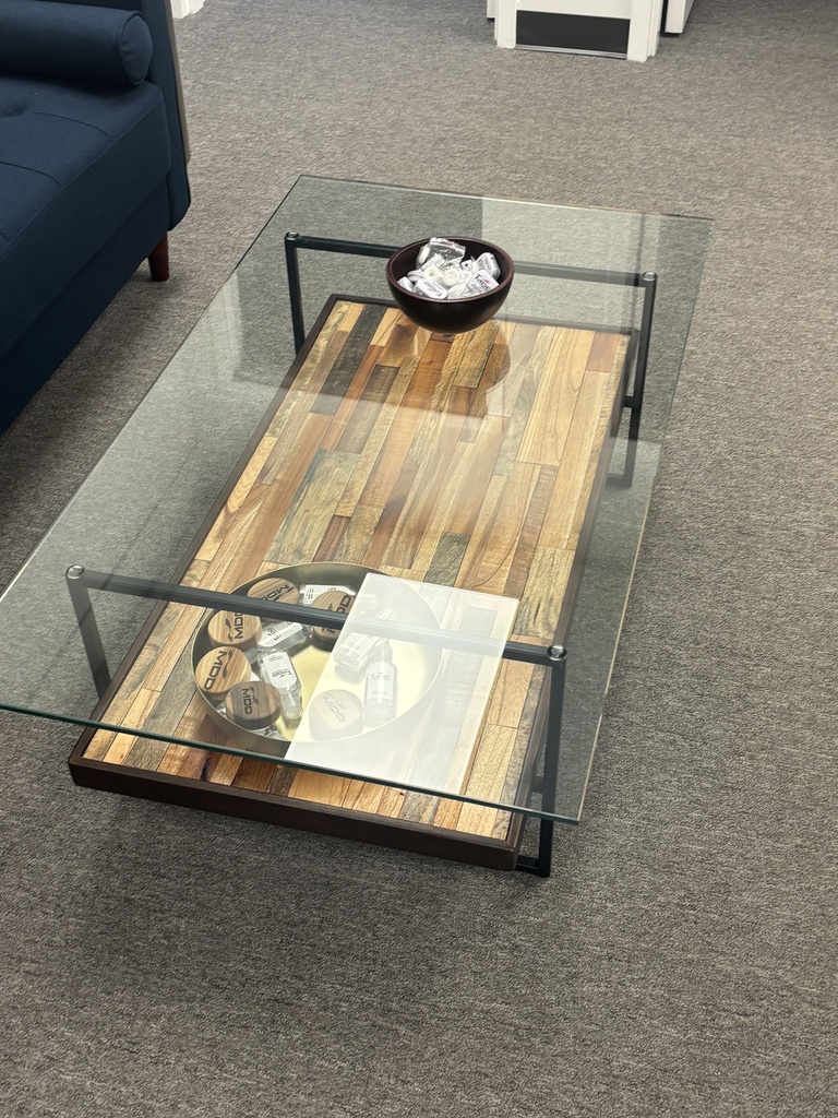 Coffee table glass and wood