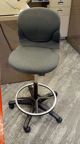 Grey teller task chair no arms