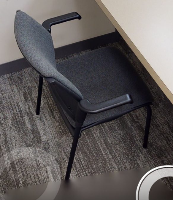 Blk guest chair, metal