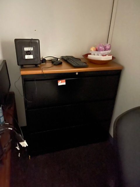 Cabinet - Metal 3-Drawer, Black